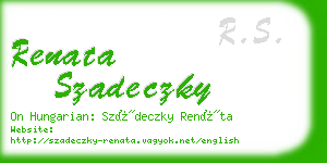 renata szadeczky business card